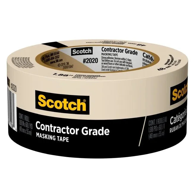 3M Scotch Masking Tape Beige 48mmx55m Pack 4 Rolls BULK 7100186424 (4 Rolls) - SuperOffice