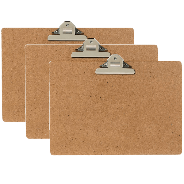 3x Marbig Masonite Clipboard Large Heavy Duty Solid Clip A3 43150 (3 Pack) - SuperOffice