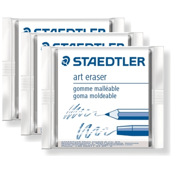 3x Staedtler Kneadable Art Eraser Large 5427 BK - SuperOffice