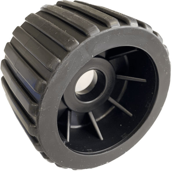4" Boat Trailer Wobble Roller Ribbed 22mm Bore Hole 3" Wide Rollers Black/Black Black/Black Ribbed Rollers - SuperOffice