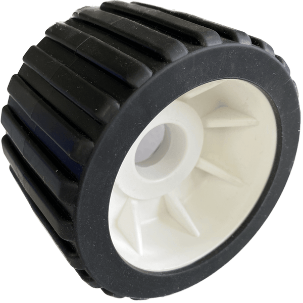 4" Boat Trailer Wobble Roller Ribbed 22mm Bore Hole 3" Wide Rollers Black/White Black/White Ribbed Rollers - SuperOffice