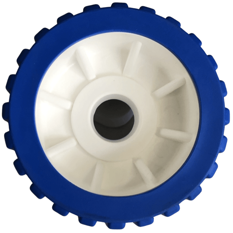 4" Boat Trailer Wobble Roller Ribbed 22mm Bore Hole 3" Wide Rollers Blue/White Blue/White Ribbed Rollers - SuperOffice
