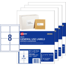 4 Pack Avery 938207 L7165 General Use Laser Inkjet Copier Label 8/Page White Pack 100 Sheets 938207 (4 Packs) - SuperOffice
