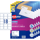 4 Pack Avery 959002 L7161 Address Label Sure Feed Laser 18/Sheet White 100 Sheets 959002 (4 Pack) - SuperOffice