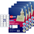 4 Pack Avery 959055 L7560 Crystal Clear Address Label Laser 21/Page Clear 25 Sheets 959055 (4 Pack) - SuperOffice
