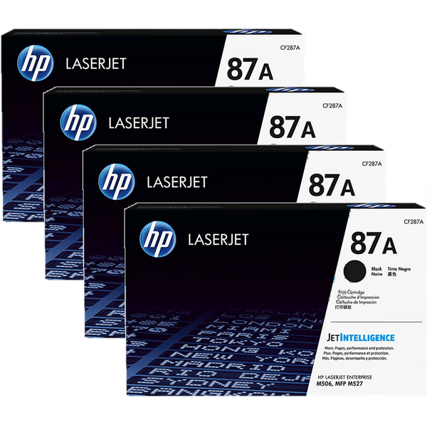 4 Pack HP 87A Toner High Yield Toner Ink Printer Cartridge Black LaserJet M506 M527F M501 CF287A (4 Pack) - SuperOffice