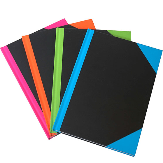 4 Pack Notebook Casebound Ruled 192 Leaf A5 Assorted Corners 3004 (4 Pack) - SuperOffice