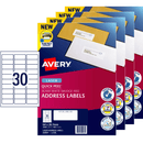 4 Packs Avery 959062 L7158 Address Labels Sure Feed Laser 30/Page White 100 Sheets 959062 (4 Packs) - SuperOffice