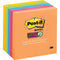 4 Packs Post-It Super Sticky Notes 76x76mm Rio De Janeiro Colours Square 5 Pads Assorted Colours 70005250959 (4 Packs) - SuperOffice