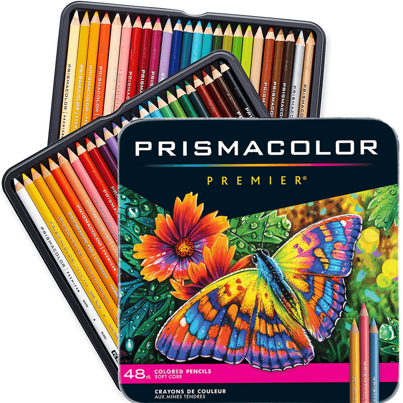 48 Prismacolor Premier Colour Pencils Tin Soft Core Artist P955 - SuperOffice