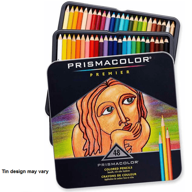 48 Prismacolor Premier Colour Pencils Tin Soft Core Artist P955 - SuperOffice