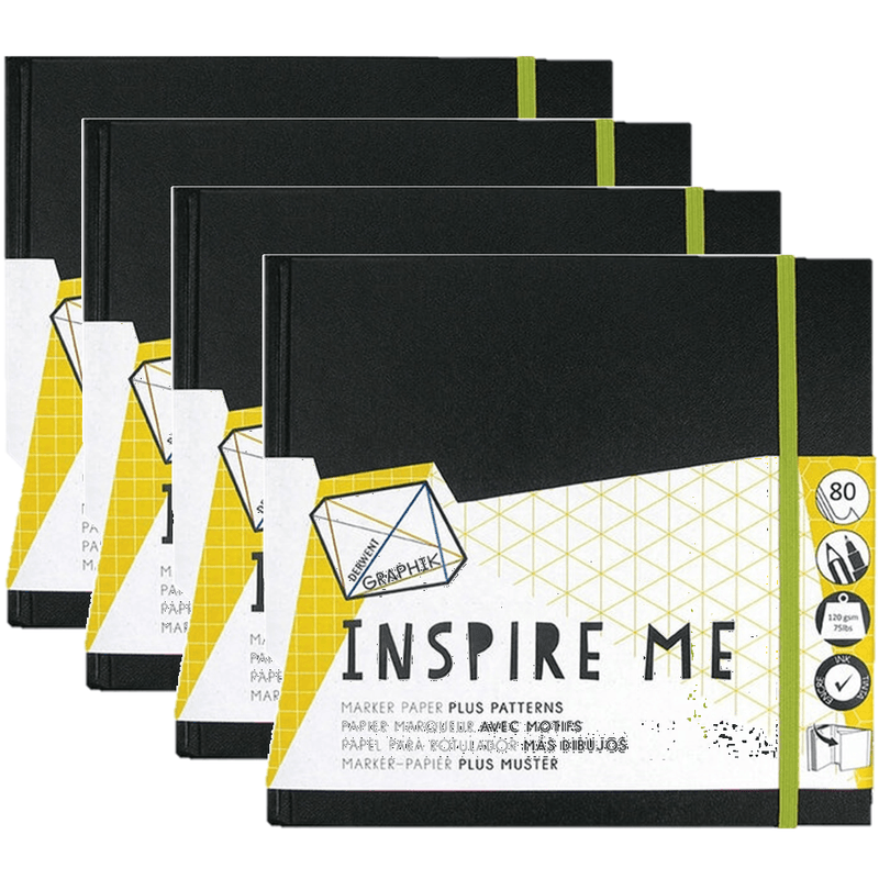 4x Derwent Graphik Inspire Me Book 120GSM 80 Page Medium 2302237 (4 Pack) - SuperOffice