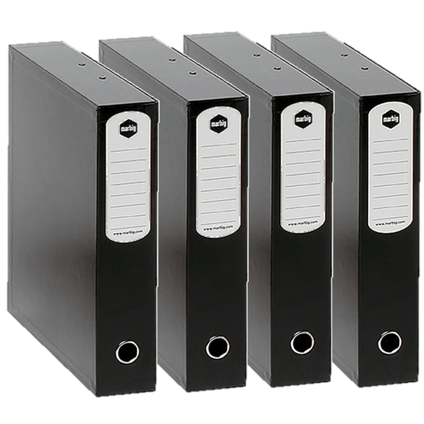 4x Marbig Heavy Duty Box File Foolscap Black 80099A (4 Pack) - SuperOffice