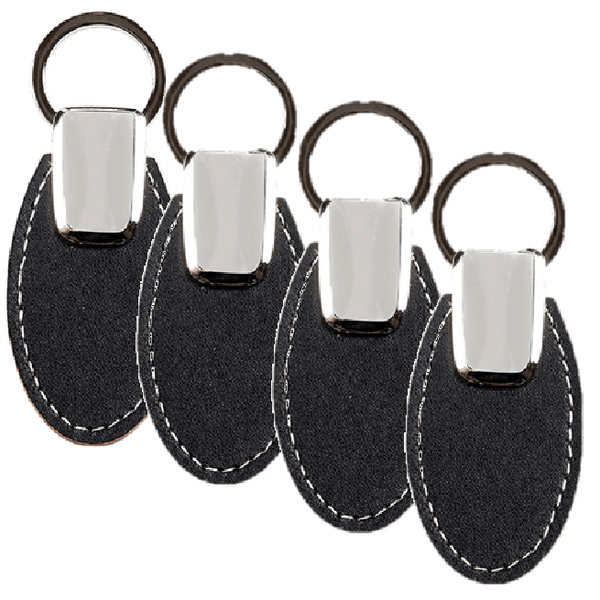 4x Rexel ID Oval Shape Key Ring PU Leatherette Oval Black 22501 (4 Pack) - SuperOffice