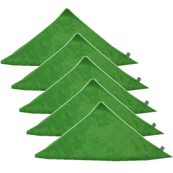 5 Pack Cleanlink Microfibre General Cleaning Cloth 400x400mm Green Square 12036 (5 Pack) - SuperOffice