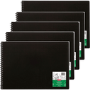 5 Pack Derwent Academy Visual Art Diary Landscape 120 Pages A3 Black R31080F (5 Pack) - SuperOffice