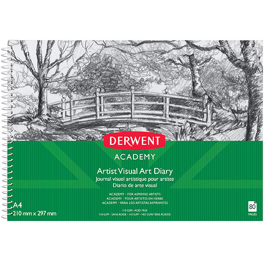 5 Pack Derwent Academy Visual Art Diary Landscape 80 Pages A4 R31135F (5 Pack) - SuperOffice
