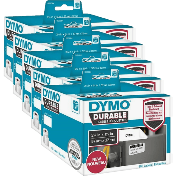 5 Pack Dymo 1933084 LW Durable Labels 57x32mm White Box 800 1933084 (5 Pack) - SuperOffice
