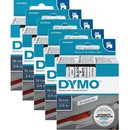 5 Pack Dymo 45803 D1 Labelling Tape 19mmx7m Black On White S0720830 (5 Pack) - SuperOffice