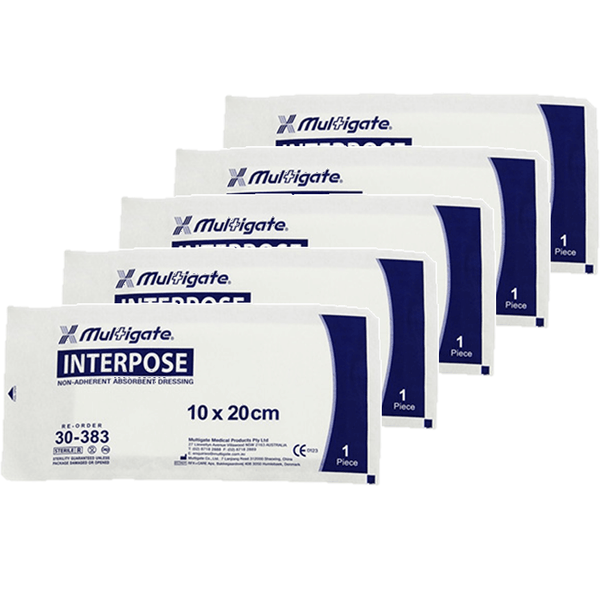 5 Pack Interpose Non-Adherent Dressing 100x200mm 21312 (5 Pack) - SuperOffice