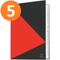 5 Pack Marbig Notebook Feint Ruled A-Z Index Hard Cover A5 200 Page Black/Red Book 18963 (5 Pack) - SuperOffice