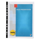 5 Pack Marbig Sheet Protectors Black Edge Strip A4 Box 100 Sheets 25102 (5 Pack) - SuperOffice