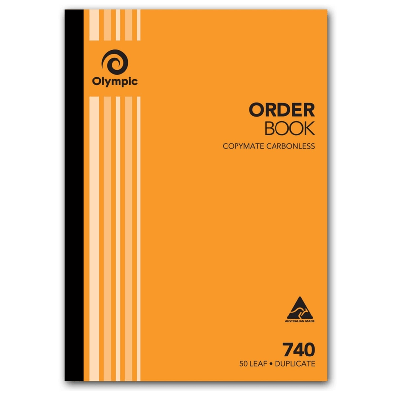 5 Pack Olympic 740 Duplicate Order Book Carbonless 50 Leaf Bulk 142795 (5 Pack) - 740 - SuperOffice