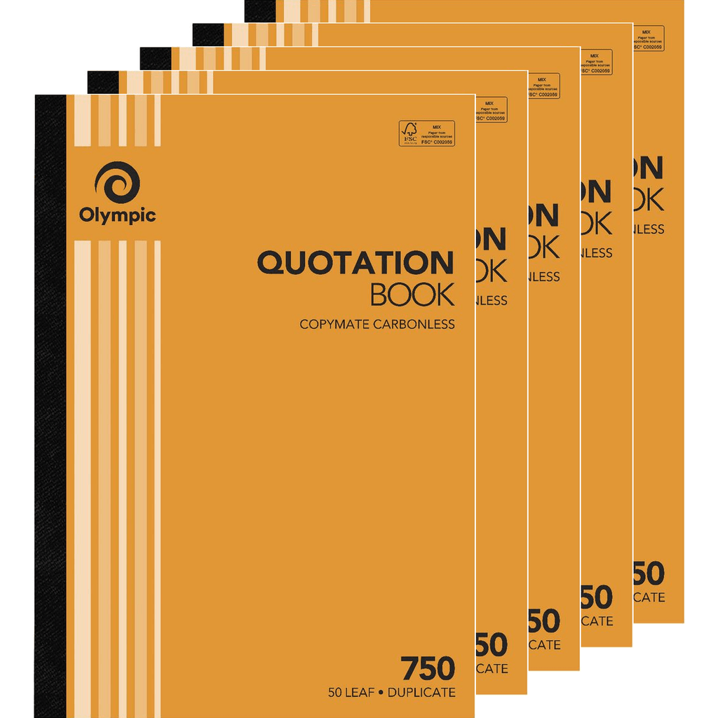 NEW 5x Pack Olympic 750 Carbonless Duplicate Quotation Quotes