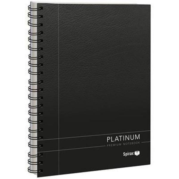 5 Pack Spirax 400 Platinum Notebook Spiral Bound 200 Page A4 Black 56400 (5 Pack) - SuperOffice