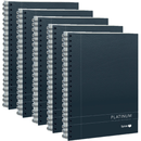5 Pack Spirax 401 Platinum Notebook Spiral Bound 200 Page A5 Black BULK 56401 (5 Books) - SuperOffice