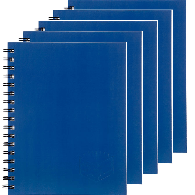 5 Pack Spirax 511 Notebook Spiral Bound Hard Cover 200 Page 225x175mm Blue 56511B (5 Pack) - SuperOffice