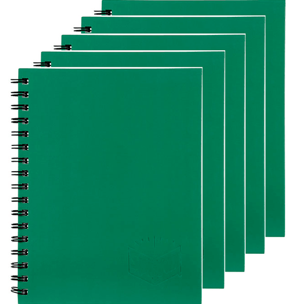5 Pack Spirax 511 Notebook Spiral Bound Hard Cover 200 Page 225x175mm Green 56511G (5 Pack) - SuperOffice