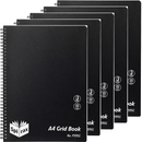 5 Pack Spirax P595G Grid Book 5mm Grid 200 Pages A4 Black 5659500 (5 Pack) - SuperOffice