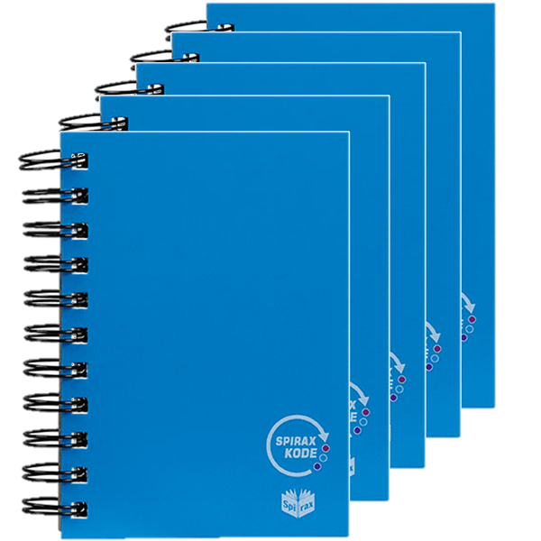 5 Pack Spirax P962 Kode Solid Notebook Spiral Bound 400 Page 148x105mm Blue 56962B (5 Pack) - SuperOffice
