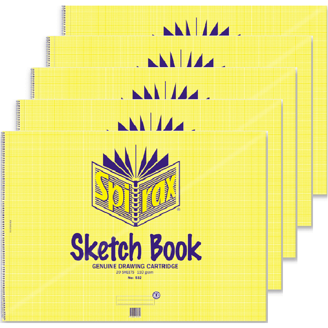5 Pack Spirax Sketch Book 40 Page A2 56041 (5 Pack) - SuperOffice