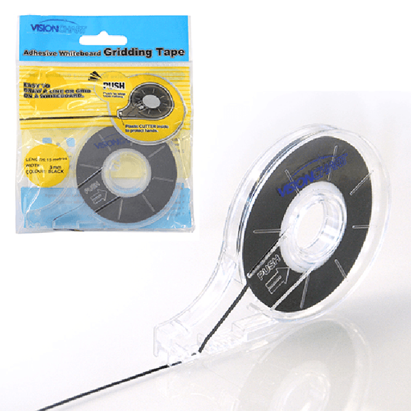 5 Pack Visionchart Adhesive Lining Tape 3mmx15m Black Hangsell VA0008 (5 Pack) - SuperOffice