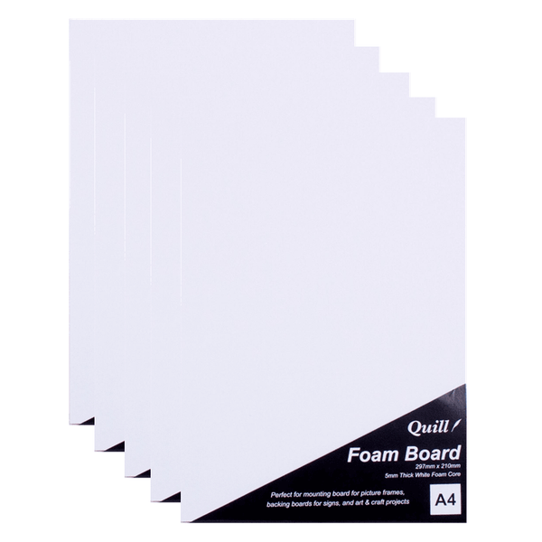 5x Quill Foam Board A4 White 100850789 (5 Pack) - SuperOffice
