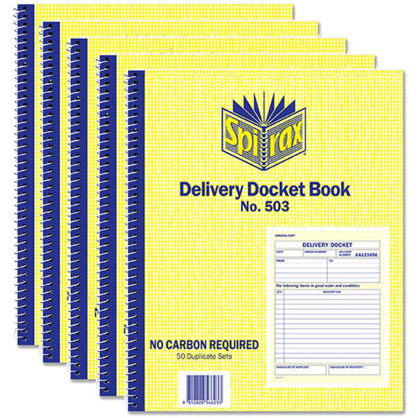 5x Spirax 503 Delivery Book Quarto 250x200mm 56503 (5 Pack) - SuperOffice