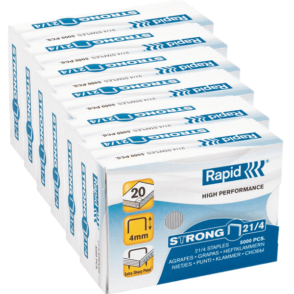 6 Boxes Rapid Strong Staples 21/4 Box 5000 24867400 (6 Boxes) - SuperOffice