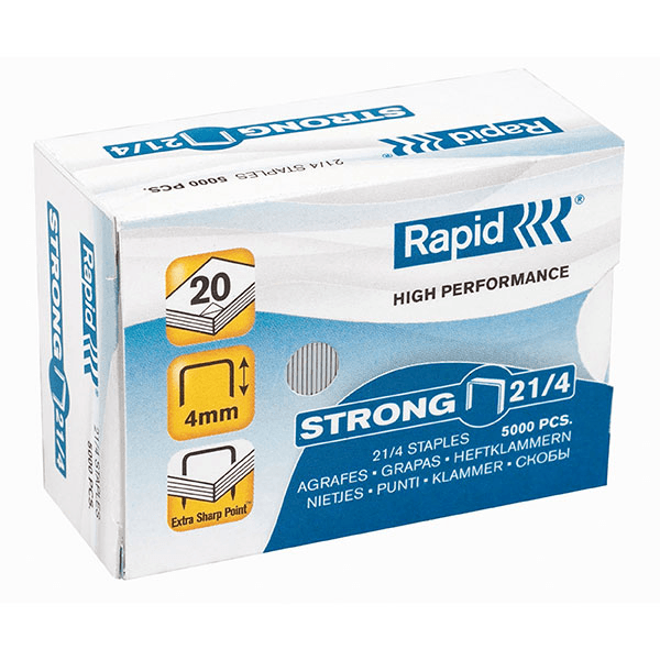 6 Boxes Rapid Strong Staples 21/4 Box 5000 24867400 (6 Boxes) - SuperOffice