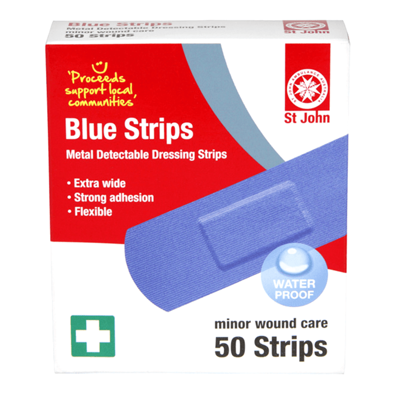 6 Boxes St John Ambulance Blue Strips For Food Preparation Pack 50 226450 ( 6 Boxes) - SuperOffice