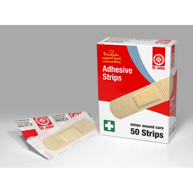 6 Boxes St John Plastic Strips Band Stick Pack 50 2230 (6 Boxes) - SuperOffice
