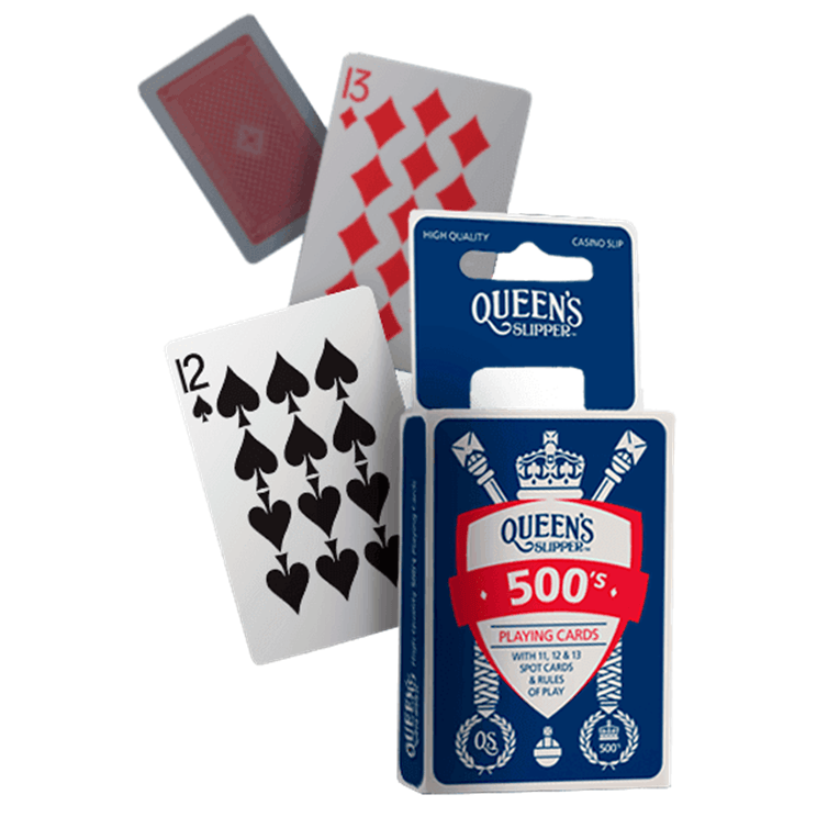 6 Decks Queen's Slipper 500's Playing Cards Blue/Red Bulk 500 500 - 159908 (6 Decks) - SuperOffice