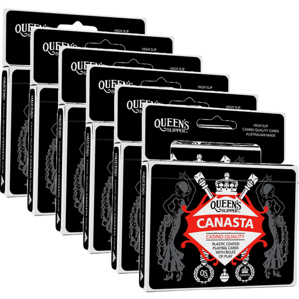 6 Decks Queen's Slipper Canasta Game Playing Cards Double Deck Canasta 144400 - 6 Pack - SuperOffice