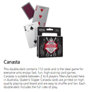 6 Decks Queen's Slipper Canasta Game Playing Cards Double Deck Canasta 144400 - 6 Pack - SuperOffice