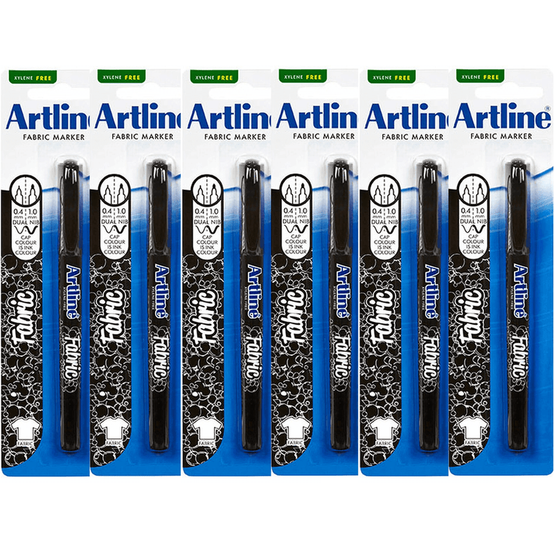 6 Pack Artline 7541 Fabric Marker Black 175161 (6 Pack) - SuperOffice