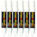 6 Pack Artline Poster Marker Tempera Ink 12mm Wedge Tip White 171233 (6 Pack) - SuperOffice