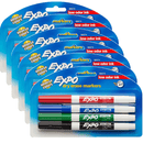 6 Pack Expo Whiteboard Marker Fine Point Wallet 4 86674K (6 Packs) - SuperOffice