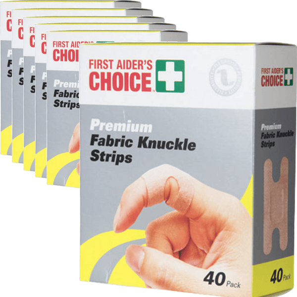 6 Pack First Aiders Choice Premium Knuckle Fabric Strips Bands Fingers Box 40 856741 - KNUCKLE (6 Boxes) - SuperOffice