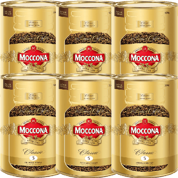 6 Pack Moccona Classic Instant Coffee Medium Roast 500g Can 1671867 (6 Pack) - SuperOffice
